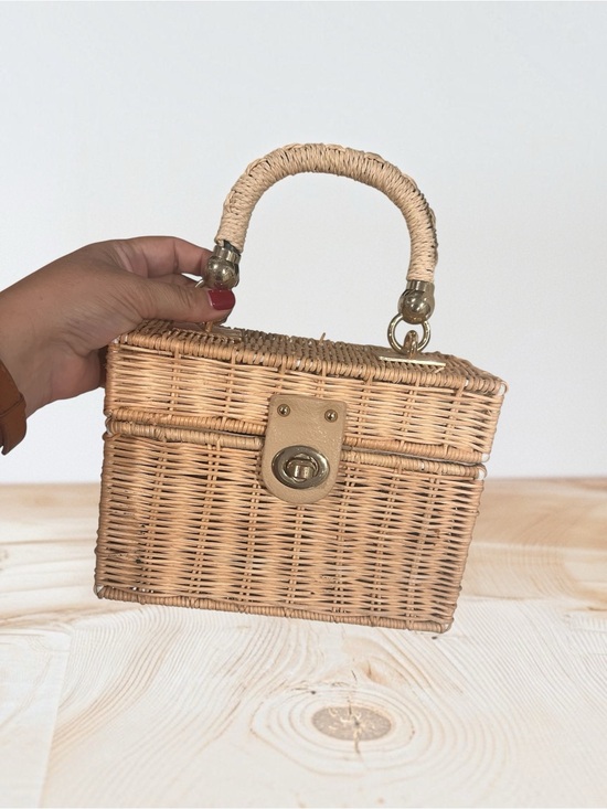 Handbags - Woven Rattan Top-Handle Bag in Natural